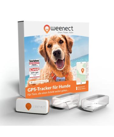 Weeneect XS for dogs - New Mini GPS tracker for dogs |GPS tracking in real time |The smallest model on the marketSubscription |Waterproof white (2023) - Buy Online on GoSupps.com