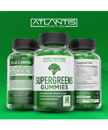 Supergreen & Magnesium Gummies - Magnesium Helps Muscles Recover Delicious Supergreens with Spinach Broccoli Beetroot Green Tea & Acai for Immunity Support- 60 Gummies - Buy Online on GoSupps.com