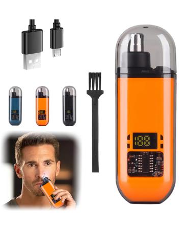 Portable Nose Hair Trimmer for Nose Hair Trimmer for Men and Nose Hair Trimmer for Women with LED Display Nose Hair Trimmer Rechargeable Washable 10000 RPM Motor & Dual-Edge Blades (Orange)