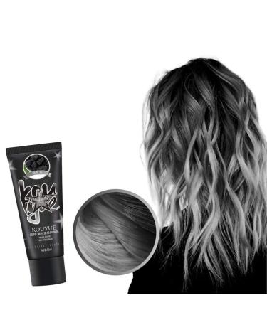 Easy-topbuy hair color thermochronic color change Wonder dye hair color fashion hair color unisex diy hair color semi permanent paint magical hair color dye cream (black to silver) gray