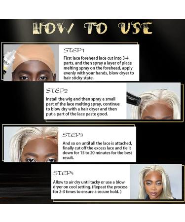 Lace Melting and Holding Spray Glue-Less Hair Adhesive for Wigs Lace Bond Adhesive Spray Wig Spray for Closure Wigs Closure Front Extensions Strong Natural Finishing Hold with Control Wig Kit Set melting spray-8pcs - Buy Online on GoSupps.com