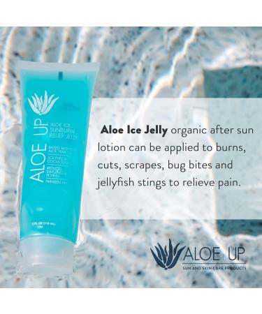 ALOE UP Ice Sunburn Relief Jelly - Pure Aloe Vera Gel Sunburn Relief for Adults & Kids Aloe Vera Gel Face & Body Natural Cruelty-Free Aloe Gel Aloe Vera Gel Skin Lotion - 4 Oz (2pack) - Buy Online on GoSupps.com