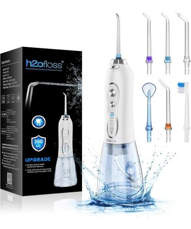 Portable Water Dental Flosser 5 Modes 6 Replaceable Jet Tips Rechargeable Detachable Reservoir
