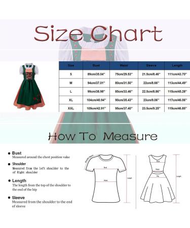 Dirndl - Robe midi pour femme - Robe traditionnelle bavaroise - Costume de cosplay pour femme et fille - Costume de f te de la bi re - Avec tablier et chemisier - Robe de loisirs S Vert - Buy Online on GoSupps.com