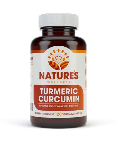 1600mg Organic Turmeric Curcumin w/Bioperine and Black Pepper | Non-GMO | Natural Joint Support | Highest Potency with 95% Standardized Curcuminoids | Gluten Free | 120 Vegetarian Caps