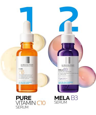 La Roche-Posay Mela B3 & Vitamin C Serum BUNDLE. Your Pigmentation Duo Mela B3 Serum Powered by Melasyl & 10% Pure Vitamin C Serum to Improve Look of Skin Radiance. Safe for Sensitive Skin 30mL BUNDLE: Vitamin C & Mela B3 - Buy Online on GoSupps.com