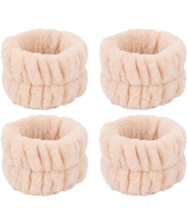 Verdant Touch 2 Pairs Soft Flannel Water Absorbent Face Washing Wristbands Cream White - Buy Online on GoSupps.com