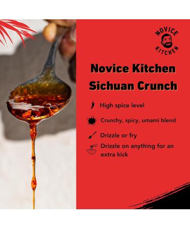 Novice Kitchen Sichuan Crunch Chilli Oil 190ml Pack of 2 | Spicy Crispy Chilli Oil made with Korean Chilli Flakes & Sichuan Peppercorns | Crunchy Spicy & Umami Chilli Crisp Oil | - Buy Online on GoSupps.com