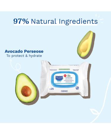 Mustela Baby Cleansing Wipes with Avocado - 25 Wipes for Face, Hands & Body - Buy Online on GoSupps.com