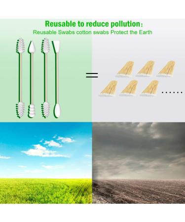 Reusable Cotton Swabs 4 Pcs Silicone Double Tipped Buds - Black & Grey (Storage Clearance Sale) - Buy Online on GoSupps.com