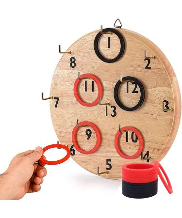 Hook and Loop Throwing Game Replacement Rings - Black/Red - 12pcs | Family & Adult Fun Indoor/Outdoor Game - Buy Online on GoSupps.com
