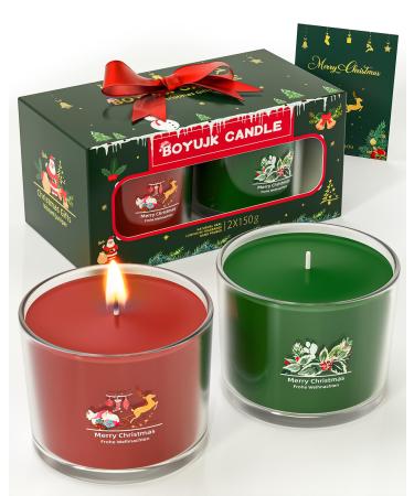 Christmas Candle Boyujk Christmas Candles Gifts for Women Scented Candles Gift Set for Her Christmas Gifts for Women and Me-Zfylz003 Christmas Green 300g