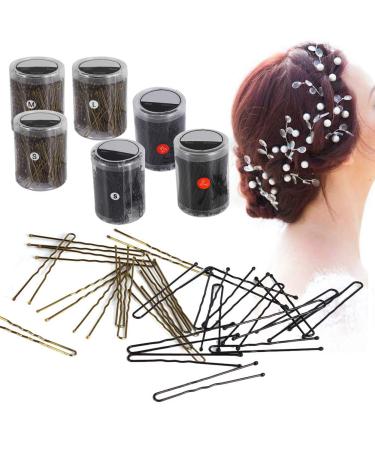 Crazy Sale: 300 Hairdresser Hairpins Clips - U-Shaped & Clip-Shaped (Gold 5cm/1.9inch) - 6 Styles for Hair Jewelry - Buy Online on GoSupps.com