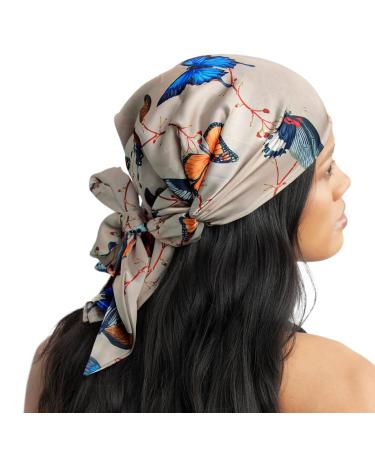 Kitsch Elastic Hair Bandanas for Women - Satin Hair Scarf Headband for Women | Stylish Hair Scarves & Bandana Headbands for Women | Hair Bandana Headband | Head Bandana for Women (RetroButterfly)
