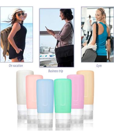 Rogue Silicone Travel Bottles Set - 6x85ml Toiletries Container for Shampoo Shower Gel & Personal Hygiene | Perfect Travel Essentials - Buy Online on GoSupps.com