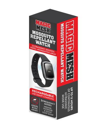 Magic Mesh Bug Repellant Watch- Watch and Bug Bands All in one, Ultrasonic Sounds Repel Mosquitos Away, Adjustable Silicone Wristband