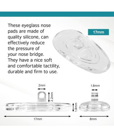 SPORTS WORLD VISION Eyeglass Nose Pads - Screw-in Silicone Teardrop Shape (Pack of 5 Pairs 17mm) - Comfortable & Durable Fit for Glasses - Buy Online on GoSupps.com
