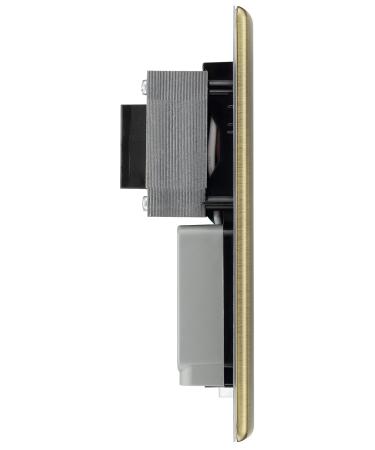 BG Electrical Dual Voltage Shaver Socket 115/240V - Antique Brass & Black Insert | International Shipping - Buy Online on GoSupps.com