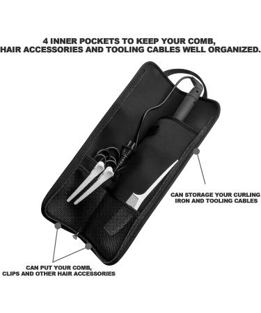 Beautyflier Canvas Curling Iron Cover Sleeve - Blue Flower | Heat-Resistant Travel Bag for Curling & Flat Irons - Buy Online on GoSupps.com