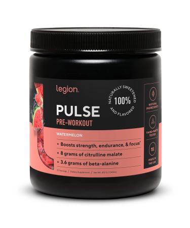 Legion Pulse Pre Workout Supplement - All Natural Nitric Oxide Preworkout Drink to Boost Energy  Creatine Free  Naturally Sweetened  Beta Alanine  Citrulline  Alpha GPC (Watermelon)