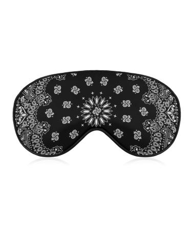 Black Paisley Sleep Mask for Women Adjustable Sleeping Eye Shades Cover with Elastic Strap