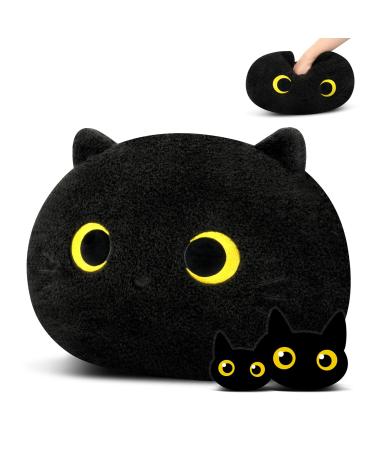 Yamepuia black cat plush pillow black stuffed animal toy soft cat plushies doll Plush Black Cat Plillow
