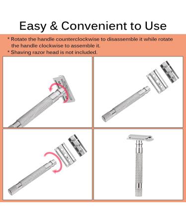 Coniya Razor Grip for Double Edge - Stainless Steel Safety Razor Handle for Mustache Removal | Premium Manual Shaving Tool Accessories - Buy Online on GoSupps.com