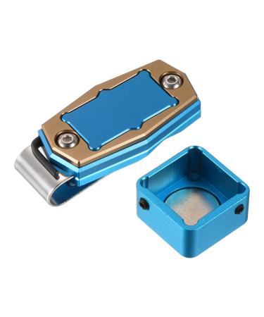 Patikil magnetic billiards container aluminum alloy billiard queue circular tip with a belt clip for snooker sports accessories blue