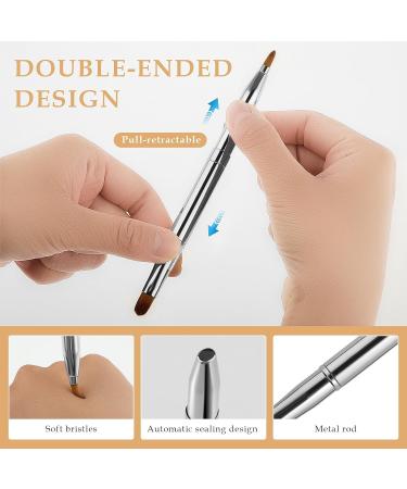 Retractable Dual End Lip Makeup Brush - Portable Lipstick & Concealer Brush Tool (Silver) - Buy Online on GoSupps.com