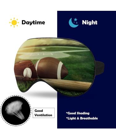 Baseball and Football Funny Sleep Mask for Men and Women - Adjustable Blackout Eye Mask for Sleeping and Travel - Cute Design - Pack of 1 - Buy Online on GoSupps.com