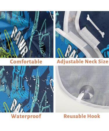 Dinosaur Bones Beard Bib Apron - Non-Stick Waterproof Hair Catcher for Men | Perfect Grooming Gift with Suction Cups - Buy Online on GoSupps.com