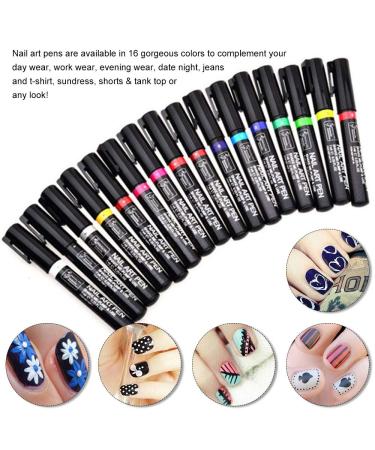 16Pcs One Step Gel Nail Polish Pen Set for DIY 3D Nail Art - Easy Application and Long-Lasting Results - Buy Online on GoSupps.com