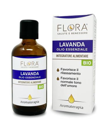 Flora 100% pure essential lavender oil - dietary supplements - 100 ml - promotes relaxation (stress and sleep) promotes the normal mood.Ideal also in aromatherapy