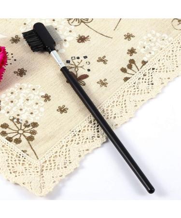 Eyelash Eyebrow Brush Metal Steel Eyelash Separator Comb Wood Handle Double Head Extension Makeup Supplies for Professional and Travel - Buy Online on GoSupps.com