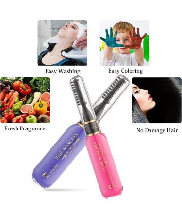 Gireatick 6 Colors Instantly Hair Color Dye Temporary Hair Mascara for Girls & Women Washable Hair Color Chalk Rainbow Hair Mascara for Birthday Cosplay DIY - Buy Online on GoSupps.com