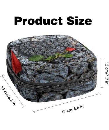 Menstrual Pad Bag with Zipper - Stylish Ladies Napkin Pouch & Tampon Collection Bag for Women & Girls (Heart & Rose Design) - Buy Online on GoSupps.com