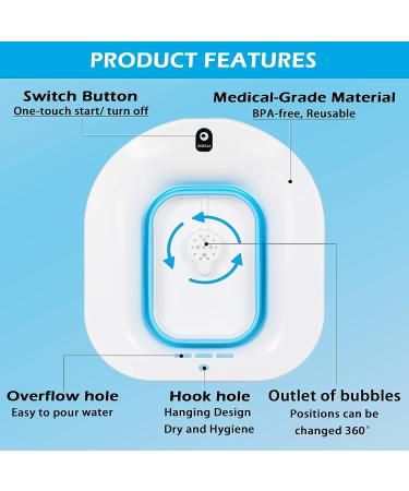 YYYSTZ Electric Sitz Bath for Hemorrhoids & Postpartum Care - Collapsible Hip Bath Basin in Blue - Buy Online on GoSupps.com