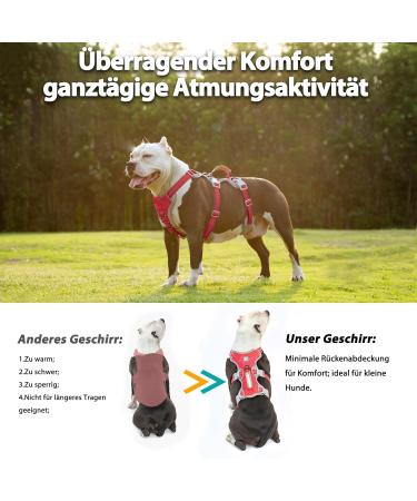 Huntboo Safety Harness for Large Dogs - No Escape Reflective Vest with Padded Handle Adjustable for Comfortable Walks (Red L) - Buy Online on GoSupps.com