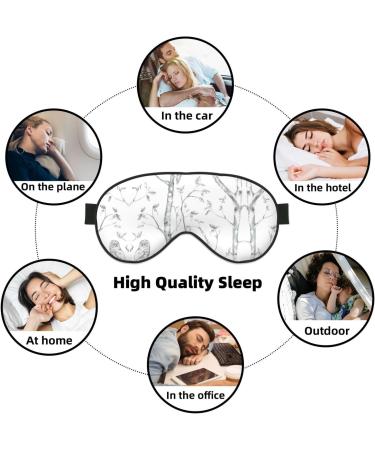 SSIMOO Gray Woods & Birds Soft Sleep Eye Mask | Breathable Eye Patch for Travel & Relaxation - Perfect Gift for Women - Buy Online on GoSupps.com