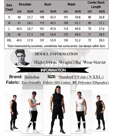 Babioboa Men's Sleeveless Workout Hooded Tank Top - Black, Medium - Buy Online on GoSupps.com