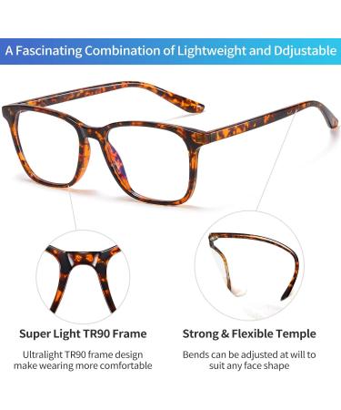Joopin Blue Light Filter Glasses for Men & Women | Anti-Glare Gaming & Computer Glasses | Classic Leopard Design - Buy Online on GoSupps.com