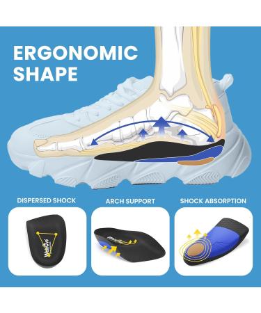 Plantar Fasciitis Inserts - Welnove Heel Cups for Foot Pain Relief | Orthotic Shoe Inserts for Achilles Tendonitis & Heel Spur | Women's 6-9 Men's 5-8 - HSA/FSA Eligible - Buy Online on GoSupps.com