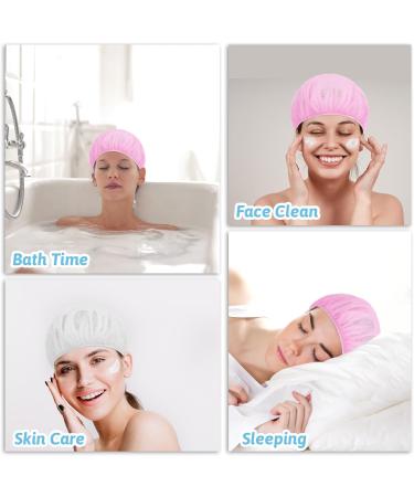 Jeffdad 4-Piece Sleeping Hair Network: Adjustable Mesh Bonnet & Night Hat for Women - Soft Elastic Chef Caps in Pink & White - Buy Online on GoSupps.com