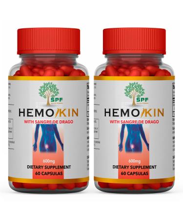 SPF HEMOKIN with Sangre de Drago  Hemorrhoid and Fissure Relief Supplement Helps with Itching Swelling (60 Caps) Natural Products. (2)