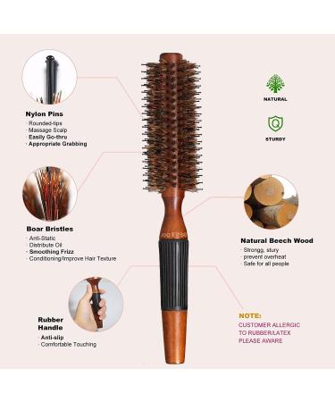 Bestool 2 inch Boar Bristle Round Hair Brush for Blow Drying - Large Wooden Barrel Styling Brush for Women & Men - Ideal for Straightening, Curling, Adding Shine and Volume - Buy Online on GoSupps.com