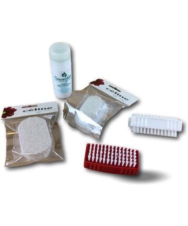 Kibros Netmain Cleaning & Care Set for Hands - 2 Nail Brushes Pumice Stone & Repair Stick | International Shipping - Buy Online on GoSupps.com