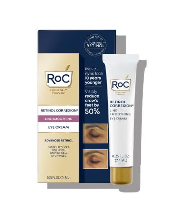 RoC Retinol Correxion Under Eye Cream Mini for Dark Circles & Puffiness  Daily Wrinkle Cream  Anti Aging Line Smoothing Skin Care Treatment .25 oz 0.25 Oz Eye Cream