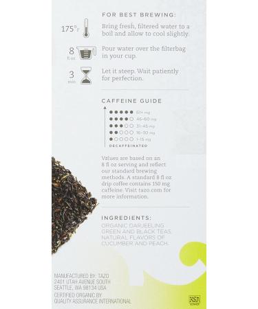 Tazo Organic Peachy Green Tea 20 ct - Refreshing Blend of Organic Green Tea with Sweet Peach Flavor - Buy Online on GoSupps.com