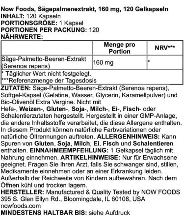 Organic Saw Palmetto Supplement - 120 Softgels by Now Foods - Buy Online on GoSupps.com