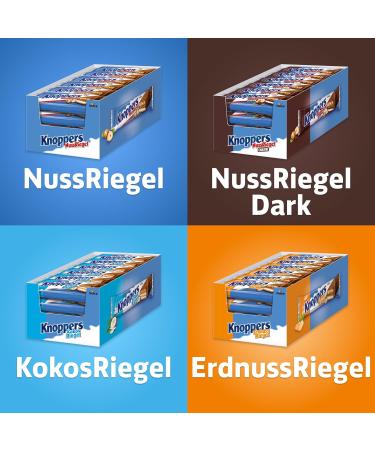 Buy Knoppers NussRiegel 24 x 40g Chocolate Bars with Milk Nougat Cream Hazelnuts & Caramel International Shipping Available - Buy Online on GoSupps.com